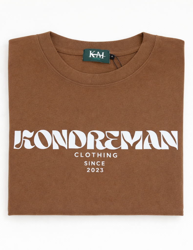 KONDREMAN Text Tee Zand